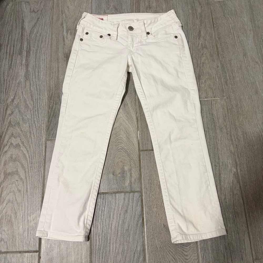 Women's True Religion White Low Rise Capri Jeans - 27